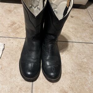 Frye Black Leather Harness Boot